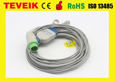 Medizinisches 5 Kabel der Führungs-ECG mit Stamm-Kabel des Verschluss-/ECG für Biolight-Patientenmonitor