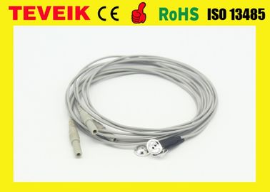DIN1.5 Sockel 1m medizinisches Kabel Soems mit silberne Chlorverbindungs-überzogenen silbernen Elektroden