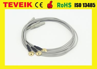 Medizinische Fabrik des Neurofeedback-EEG Schalen-Elektroden-Kabels mit Goldüberzogenem Kupfer, TPU-Material