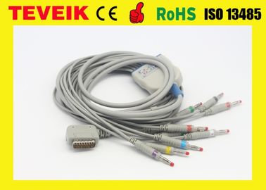Kabel Kenz ECG mit integrierten 10 Leitungsdrähten, Banane 4,0, Iec, DB15pin, kompatibel mit Kenz ECG 108/110/1203