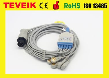 Ringsum 6 Pin führt Einteiler 5 ECG-Kabel mit Verschluss für mindray, medizinisches ecg Kabel