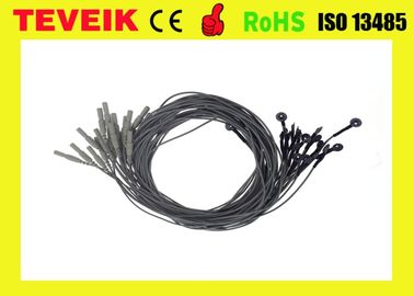Schwarzes Farbe-EEG-Kabel, DIN1.5 Sockel, 1m, silberne Chlorverbindung überzog Silber