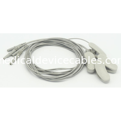 Feinsilber-Ohr - Klipp EEG Kabel 1 Paar 1.2m Lärm-TPU Material-mit Sockel DIN1.5