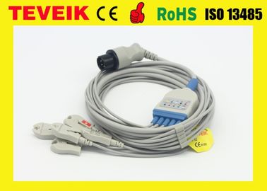 Teveik-Fabrik wiederverwendbares Mindray ringsum 6pin 5 Kabel der Führungs-TPU ECG für Patientenmonitor