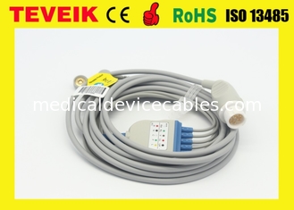 TEVEIK-Fabrik führt wiederverwendbare medizinische HP-Runde 12pin 5 ECG-Kabel für Patientenmonitor