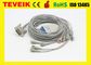 Teveik-Fabrikpreis M1770A Leitungsdrähte ECG/EKG DBs 15pin 10 Kabel für Patientenmonitor, Verschluss