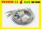 Teveik-Fabrikpreis medizinischer Schiller AT3/AT6 10 führt DB15pin-EKG Kabel mit Banane 4,0