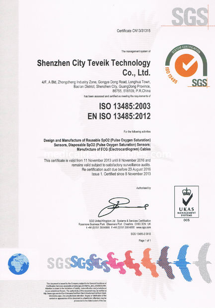 China Shenzhen Teveik Technology Co., Ltd. Zertifizierungen